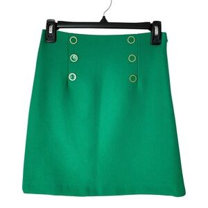 KAROL Basic Sailor Button Knit Mini Skirt Kelly Green- Women's Size XS